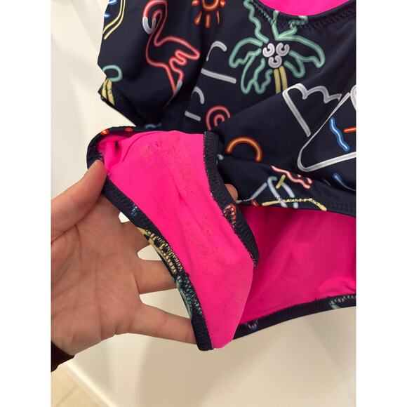 Chubbies Swimsuit Womens XL The Electric One-Piece Neon Lights Open Back NWT - Picture 5 of 6